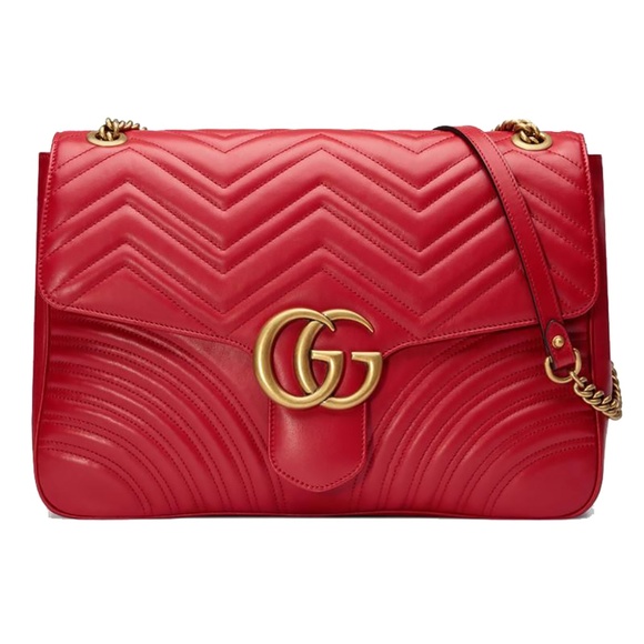 Gucci Handbags - Gucci Large GG Marmont Leather Shoulder Bag